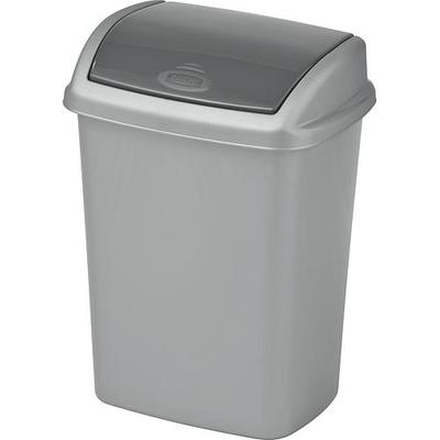 Trash bin Curver® DOMINIK 10L, silver/graphite