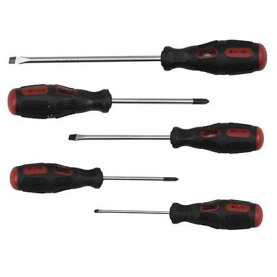 Screwdriver set  5 pcs
(-) 3x75, 5x100, 6x150
(+) PH1x75, PH2x100