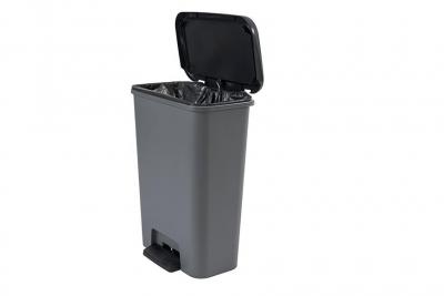 Trash bin Curver® COMPATTA BIN, 50L, 29,4x49,6x62 cm, black/grey, for trash