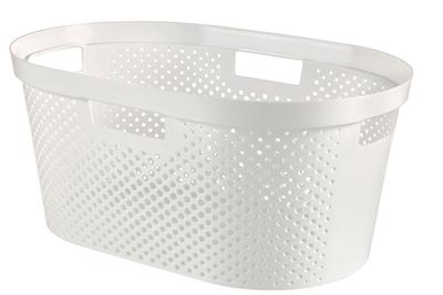 Laundry basket Curver® INFINITY RECYCLED 40L, white, 59x39x27 cm, for linen, linen