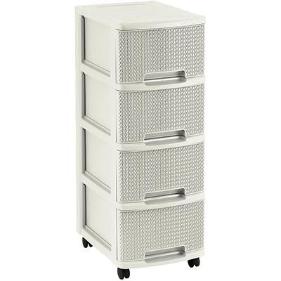 Chest of drawers Curver® KNIT 4x10L, Oasis white, 26x35x68 cm