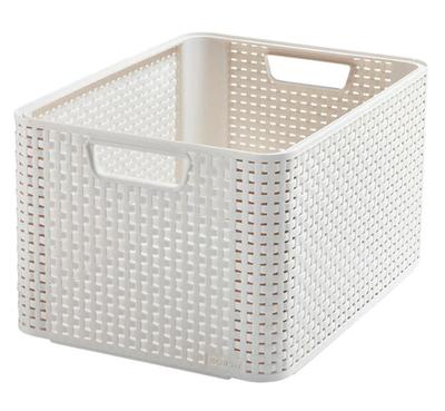 Laundry basket Curver® STYLE L, cream, 44x23x33 cm