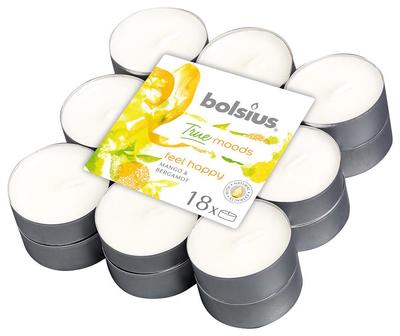 Candles Bolsius Tealight True Moods, feel happy (mango and bergamot), pack. 18 pcs