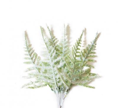Decorative branch MagicHome Christmas, fern, white, 19 cm, pack 6 pcs