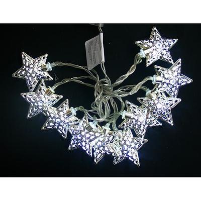 Christmas Light MagicHome Metal Star, silver, 2xAA, interior