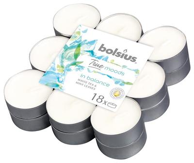 Candles Bolsius Tealight True Moods, in balance (white tea and mint leaves), bal. 18 pcs