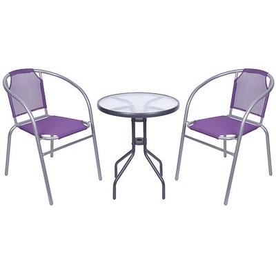 <p>Balcony set BRENDA, purple, table 72x59 cm, 2x chair 60x71 cm</p>