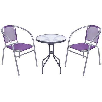 <p>Balcony set BRENDA, purple, table 72x59 cm, 2x chair 60x71 cm</p>