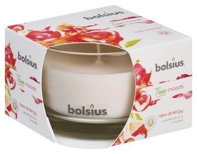 Candle Bolsius Jar True Moods 63/90 mm, new energy (grapefruit and ginger)