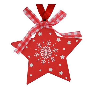 Christmas decorations Magichome, Red star, 10 cm, pkg. 5 pcs