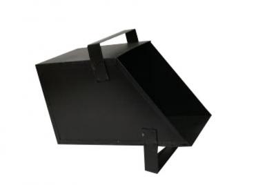 Stove scuttle lacquered, black, square