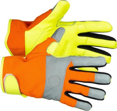 Gloves Strend Pro Caveron High Vision, textile/leather with reflective elements, size 09/L, blister