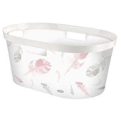 Laundry basket Curver® INFINITY 40L, feathers, 59x39x27cm
