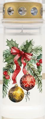 Grave light Bolsius Gravelight NR6, 17.3x6.7 cm, Christmas ribbon, 70h