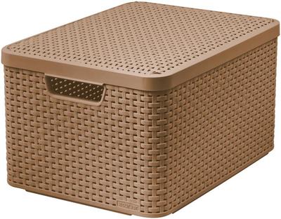 Laundry basket Curver® STYLE2 LID L, mocha, 45x25x33 cm, with lid