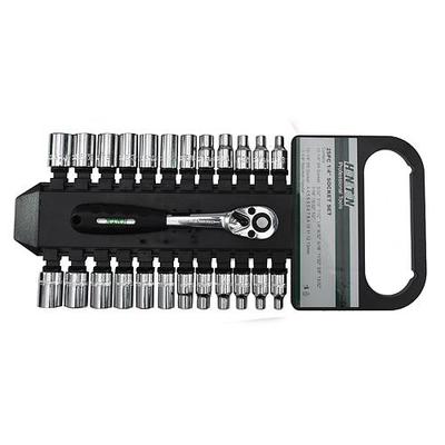 Tool and socket wrench set 25 pcs Honiton, 1/4", (4-13)