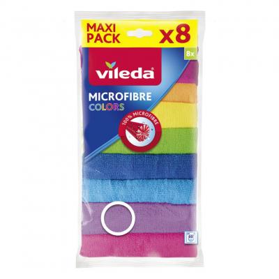 Cloth Vileda Microfibre Colors, microfiber, 8 pcs