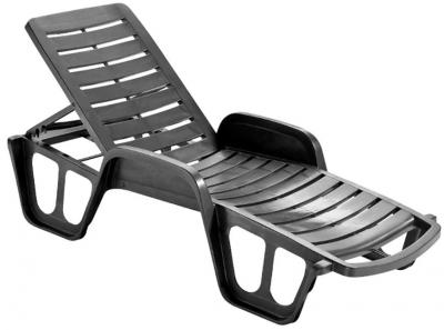 Sunbed LETTINO FISSO Anthracite, 192x100x71 cm