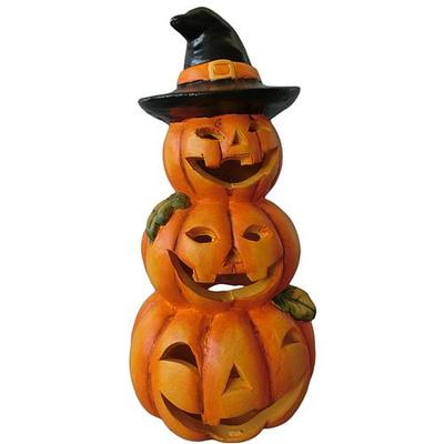 Decoration Xecco 2312, Pumpkin candlestick, triple, ceramics, 43 cm