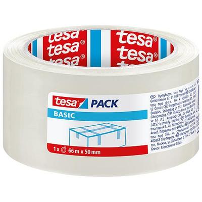 Tape tesa® BASIC, packing, transparent, 50 mm, L-66 m