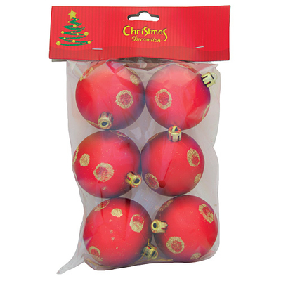 Decorations Xmas N2 6006TS, 6 pcs, M03 red