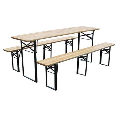 Beer set DORTMUND Standard3, table 175x46x77 cm, 2x bench 175x23x47 cm, wood 25 mm