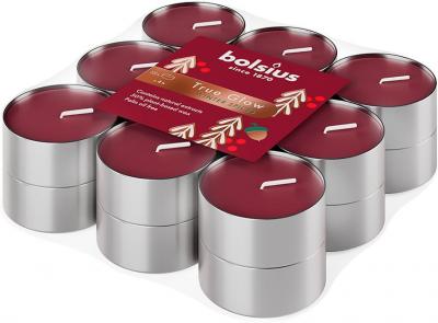 Candle Bolsius Starlight Winter spice, Christmas, burgundy red, tea light, 4 hours, pack. 18 pcs