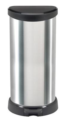 Trash bin Curver® DECO BIN 40L, silver/black, for waste