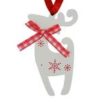 Christmas decorations MagicHome, White raindeer, 10 cm, pkg. 5 pcs