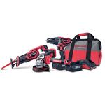 Set Worcraft SW-02, S20LI, 1x Reciprocating saw, 1x Angle grinder 1x Drill, 2x accumulator, 1x Charg