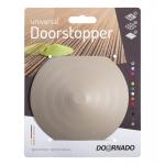 Door stop DOORSTOPPER, plastic for the door, on the floor, grey-brown