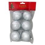 Decorations Xmas N2 6006TS, 6 pcs, M02 silver