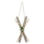 Decoration MagicHome, skis, white, 30 cm, hanging