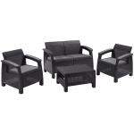 Terrace Set CORFU, graphite/coolgrey, table, sofa, 2x chair