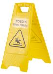 Sign warning "CAUTION, WET FLOOR", 60x30 cm, glued, text in EN and SK