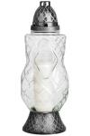 Candle Grave, clear glass, 35 h, 130 g, 36 cm, for grave