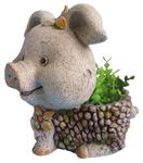 Decoration Gecco 9082, Piglet/flowerpot, magnesium, 34 cm