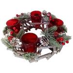 Advent wreath MagicHome Xm1804, 27x27x6 cm, red