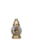 Candle Grave, clear glass, with angel, 18 h, 60 g, 20 cm, for grave