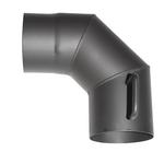 Smoke pipe elbow HS.K 090/130/1,5 mm, with damper