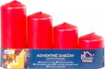 Candle MagicHome, Christmas, Advent, red, 48 mm 60/80/100/120 mm, pack. 4 pcs