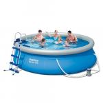 Round pool with stairs Bestway® 57282, 4,57x0,91 m, inflatable, filter