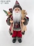 Decoration MagicHome Christmas, Santa, with gift, red, 30 cm