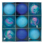 Decorations Xmas HU3 7009, 9 pcs, M05 blue