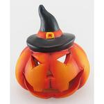 Decoration Xecco 2338, Pumpkin candlestick with hat, terracotta, 11 cm