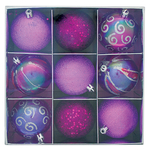 Decorations Xmas  HU37009, 9 pcs, M06 purple