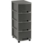 Chest of drawers Curver® KNIT 4x10L, Harvest brown, 26x35x68 cm
