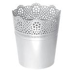 Flower pot LACE 140 mm, white
