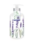 Soap Frosch Sensitive, liquid, lavender, with dispenser, 300 ml