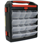 Plastic foldable suitcase tool box with 30 drawers